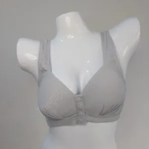 Front Closure Button Bra for Saggy Chest Lift Up Pushup Bra Soft Padded